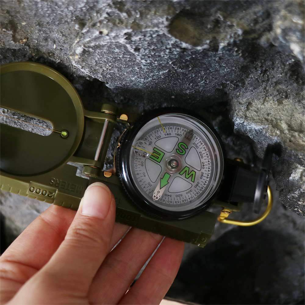 Compass Lensatic - Boussole professionnelle étanche, construction en métal,