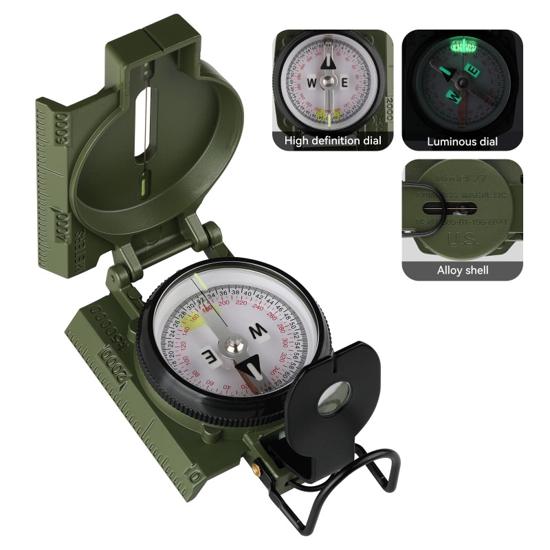 Compass Lensatic - Boussole de qualité militaire, navigation de