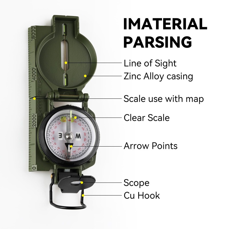 Boussole de qualité militaire, - Compass Lensatic avis et prix